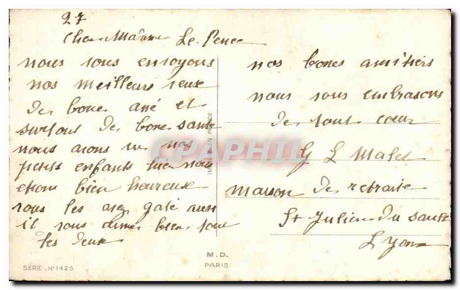 Fetes - Voeux - houx - holly - livre - book - CPA  — Rückseite