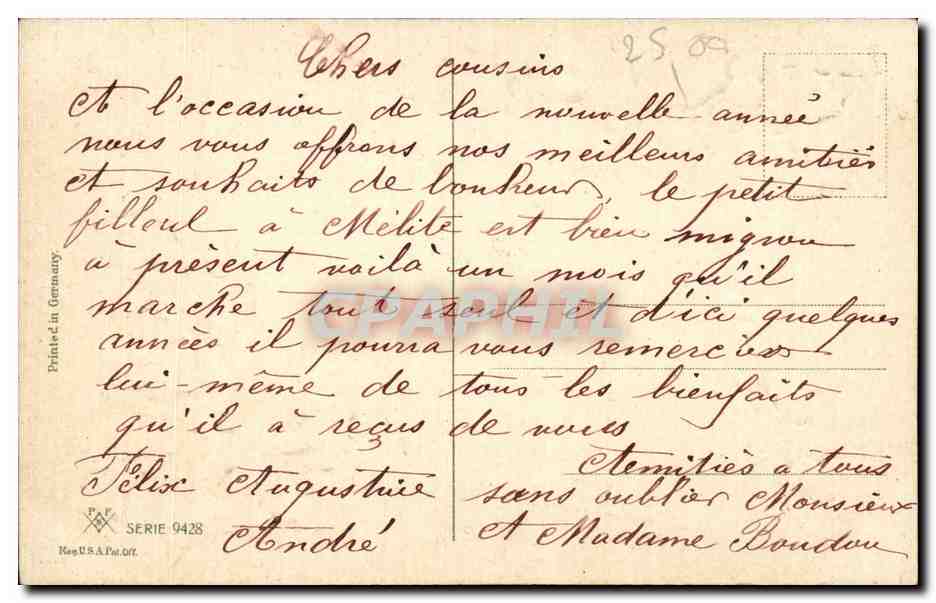 Fetes - Voeux - Bonne Annee - telegramme Telegram - houx - holly - CPA  — Rückseite