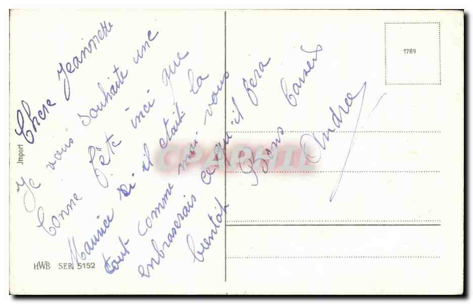 Fetes - Voeux - Bonne Fete - Rose - trefle - four leaf clover Fer a repasser - CPA  — Rückseite