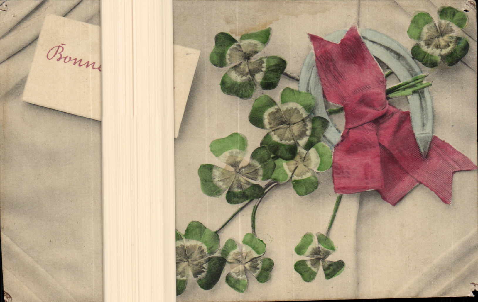 Fetes - Voeux - Bonne Annee - trefle - four leaf clover - CPA 