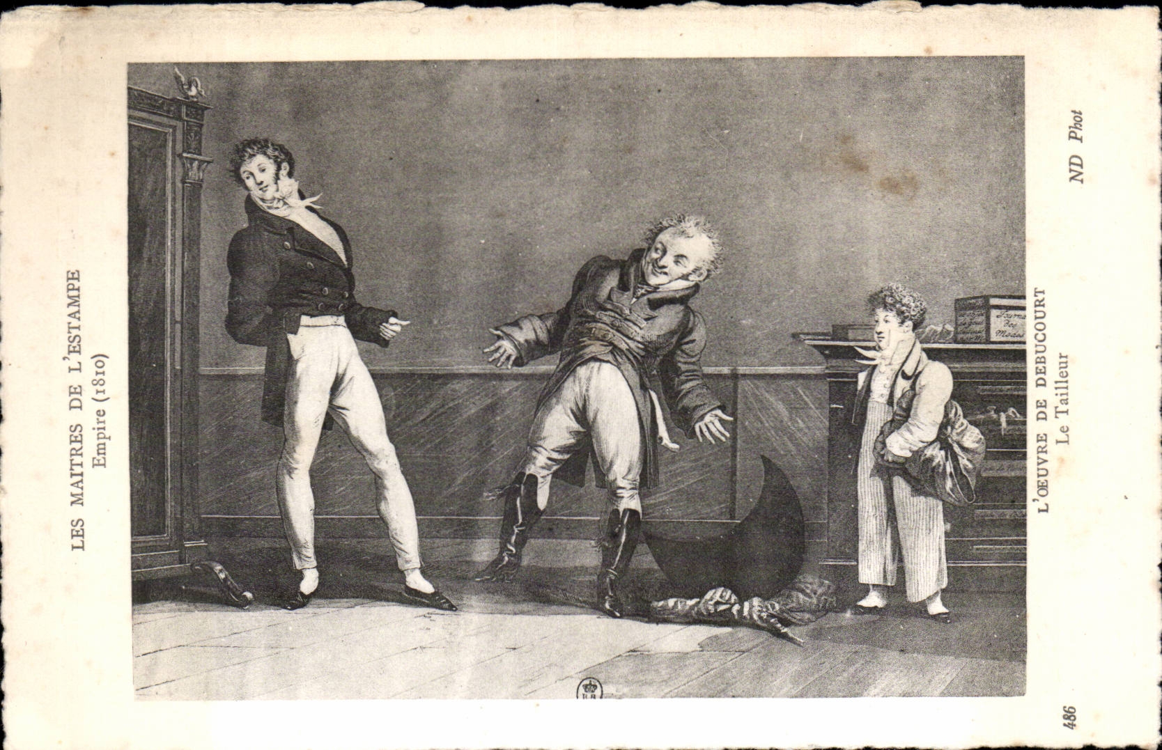 CPA Fantaisie Les maitres de l estampe Empire (1810) Debucourt Le tailleur 