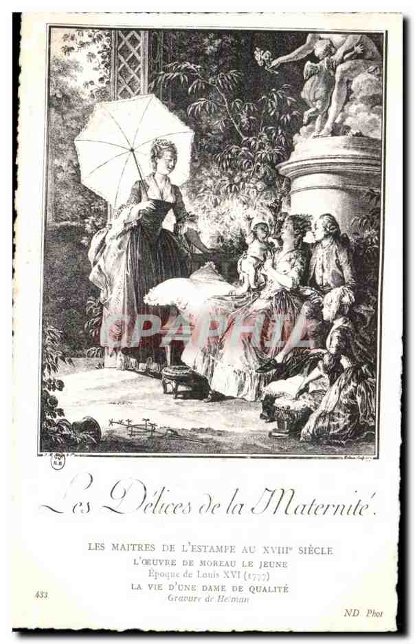 CPA Fantaisie Les delices de la maternite Maitres de l estampe au 18eme Moreau le jeune La vie d une dame de qualite
