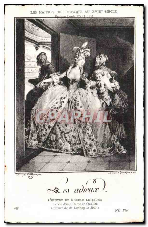 CPA Fantaisie Les Maitres de l estampe au 18eme Moreau le jeune La vie d une dame de qualite
