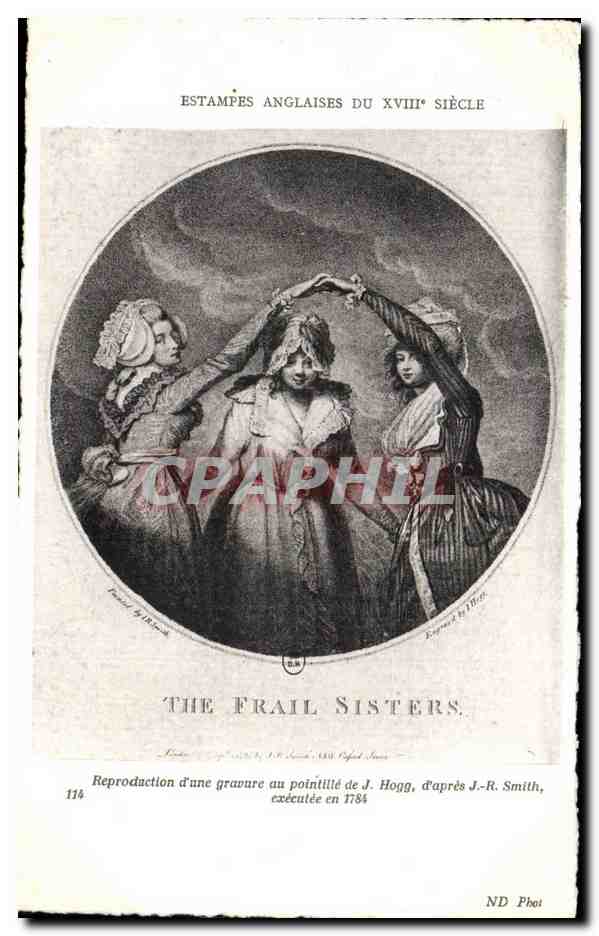 CPA Fantaisie Estampes anglaises du 18eme The frail sisters Hogg Smoth 