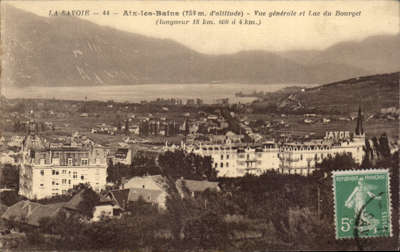 CPA Aix les Bains Vue generale et le lac du Bourget 