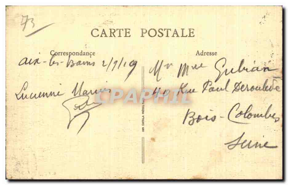 CPA Aix les Bains Vue generale et le lac du Bourget  — Rückseite