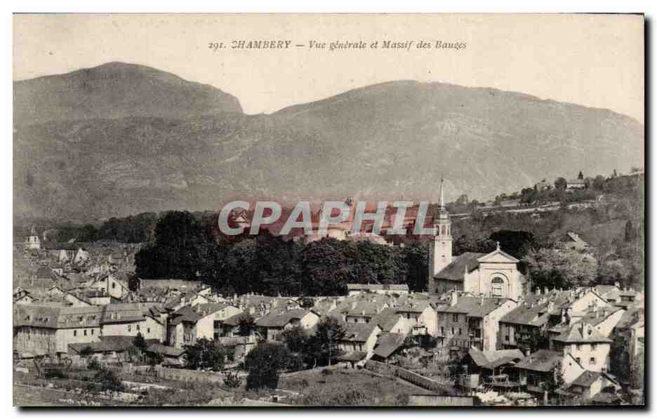 CPA Chambery Vue generale et massif des Bauges