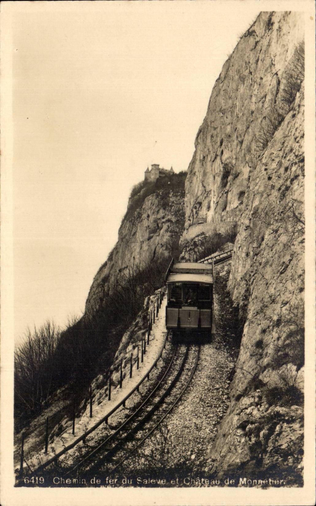 CPA Chemin de fer de Saleve et chateau de Monnetier 