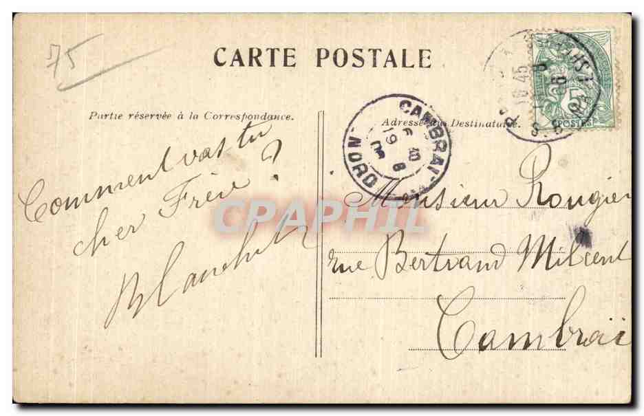 Paris - La Bourse - CPA  — Rückseite