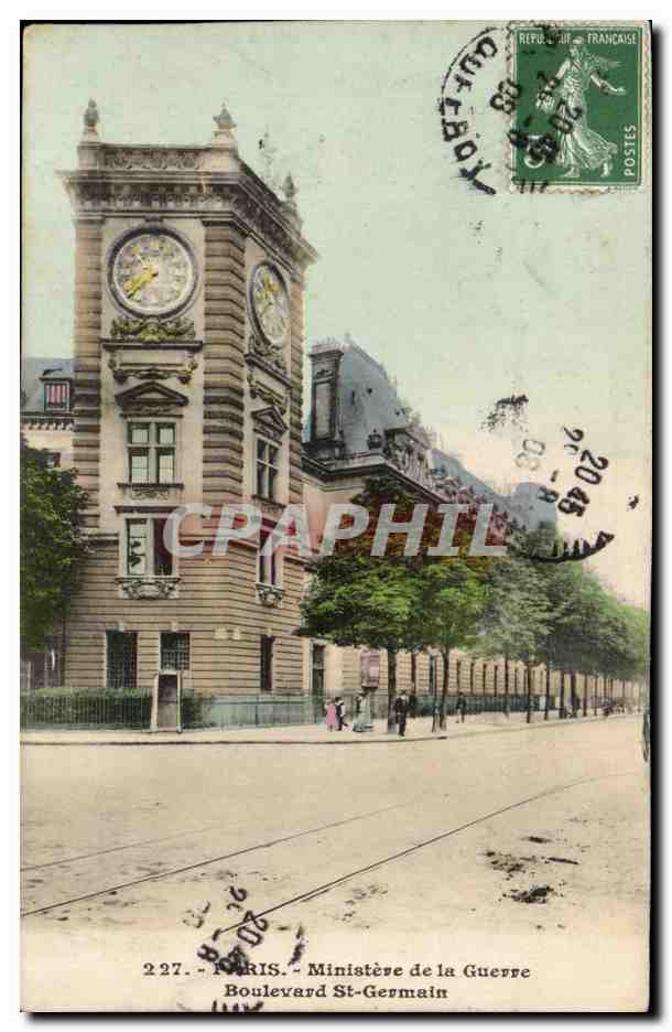 Paris - 6 - Boulevard St Germain - Ministere de la Guerre - CPA 