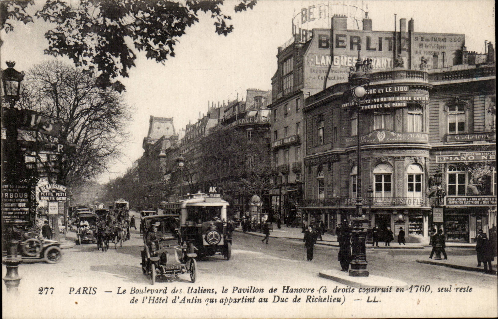 Paris - 9 - Le Boulevard des Italiens - Le Pavillon de Hanouvre - CPA 