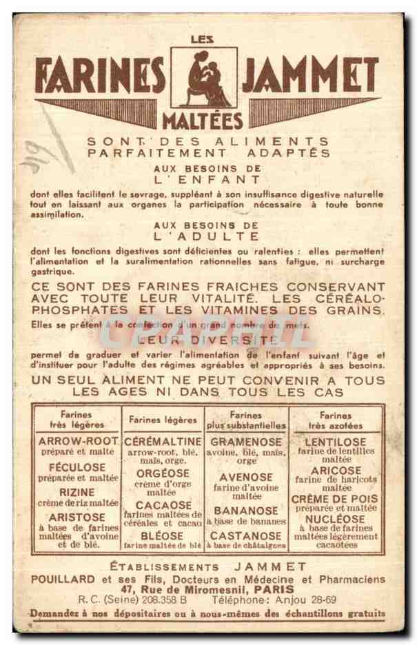 Anjou - Les Vieilles Provins de France - Illustration - Les Farines Jamnet - CPA  — Rückseite