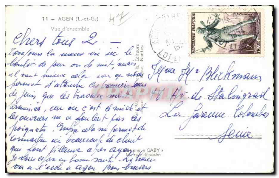 Vue d'ensemble — Pont sur la Garonne — Éditeur Caby, n°14 — Reverso