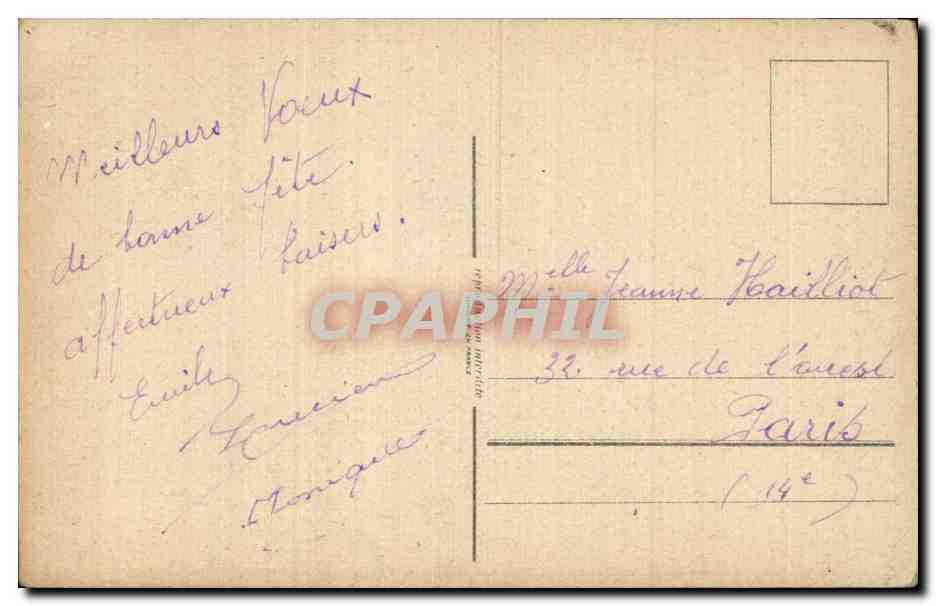Fantaisie - Enfants - Porte Bonheur - trefle - four leaf clover - CPA  — Verso