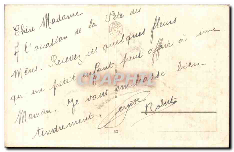 Fleur Oeillet - Carnation - Bonne Fete - CPA  — Verso