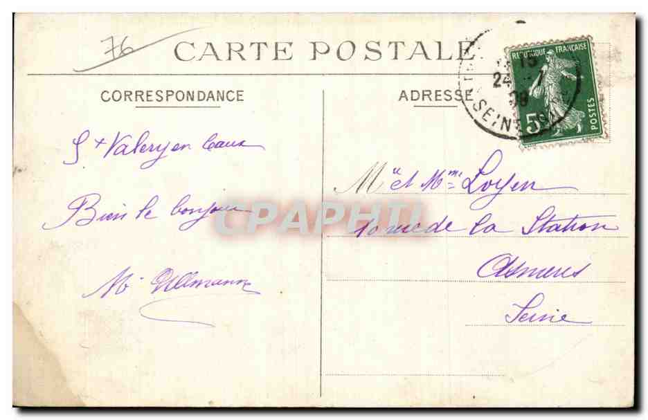 Saint Valery en Caux - Les Falaises et la Plage Vendeur ambulant - CPA  — Rückseite