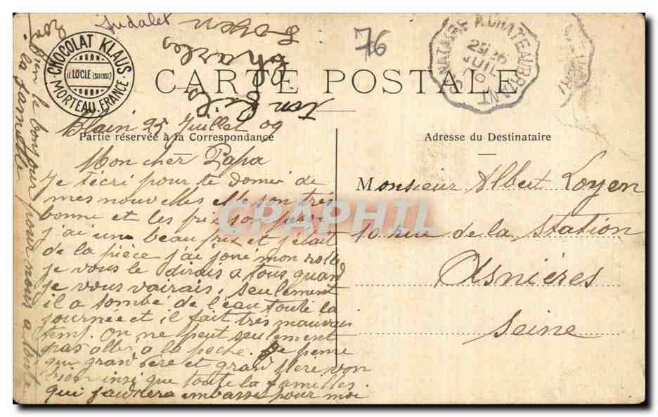 Le Havre - Chocolat Klaus - Quai d Orleans Voilier Bateau - CPA  — Rückseite