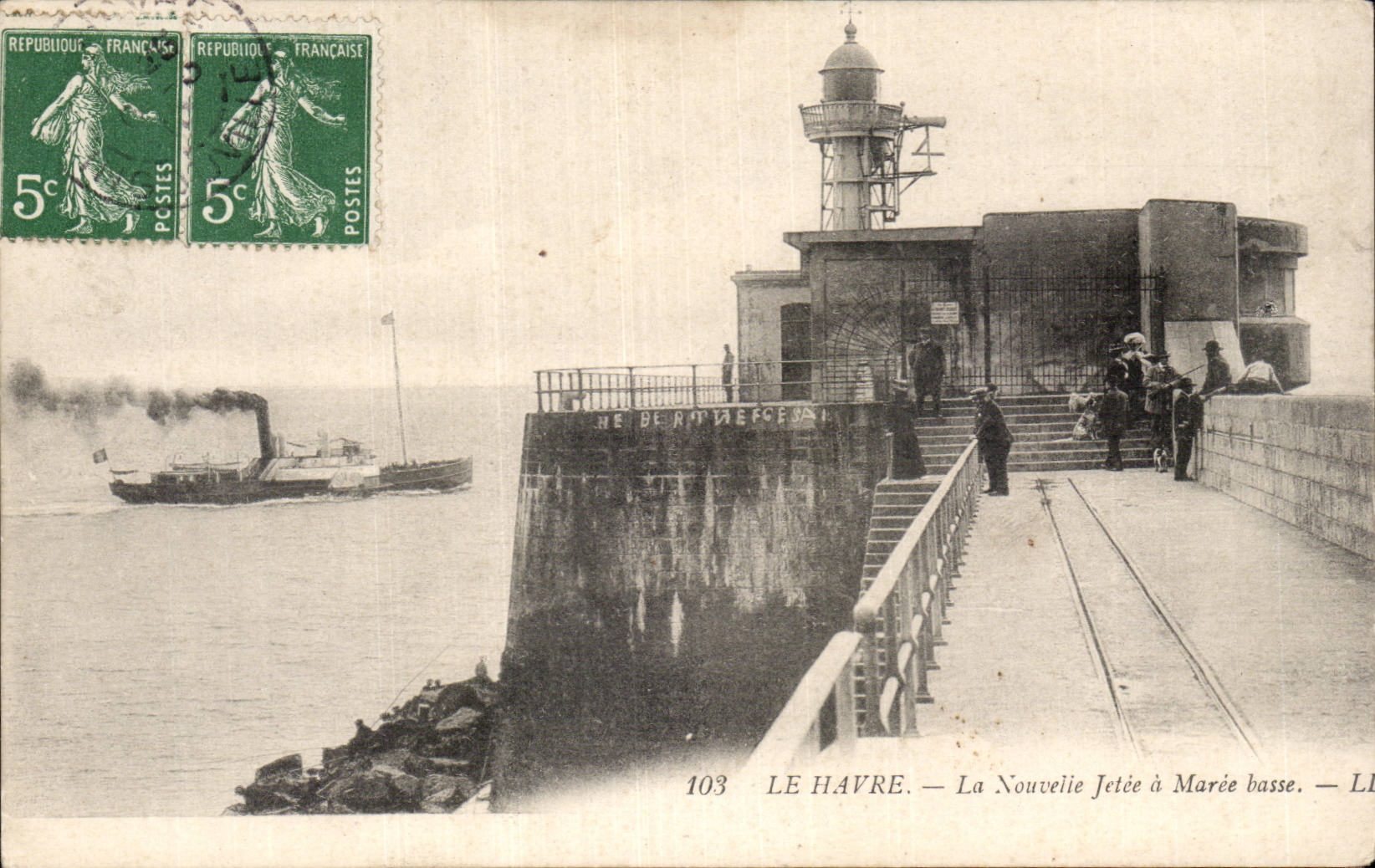 Le Havre - La Nouvelle Jetee a Maree basse - CPA 