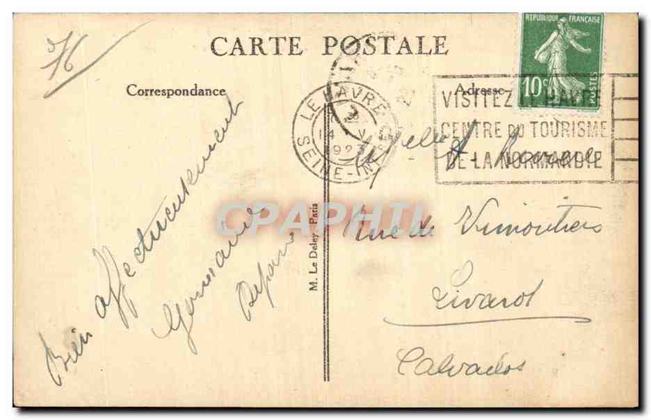 Sainte Adresse - Les Phares et la Heve - lighthouse - CPA  — Rückseite