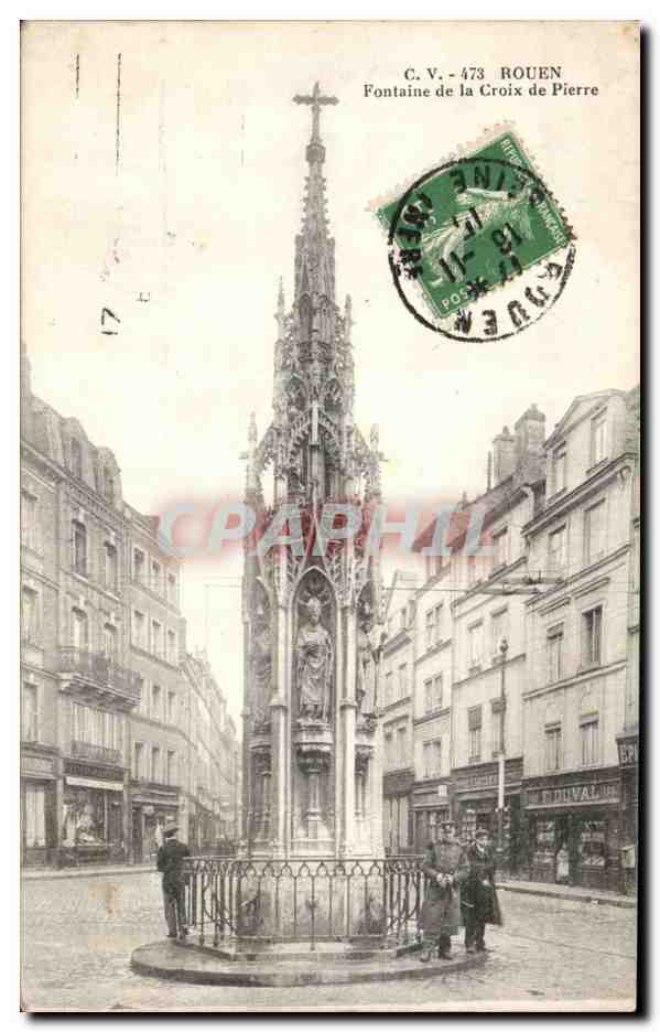 Rouen - Fontaine de la Croix de Pierre - CPA 