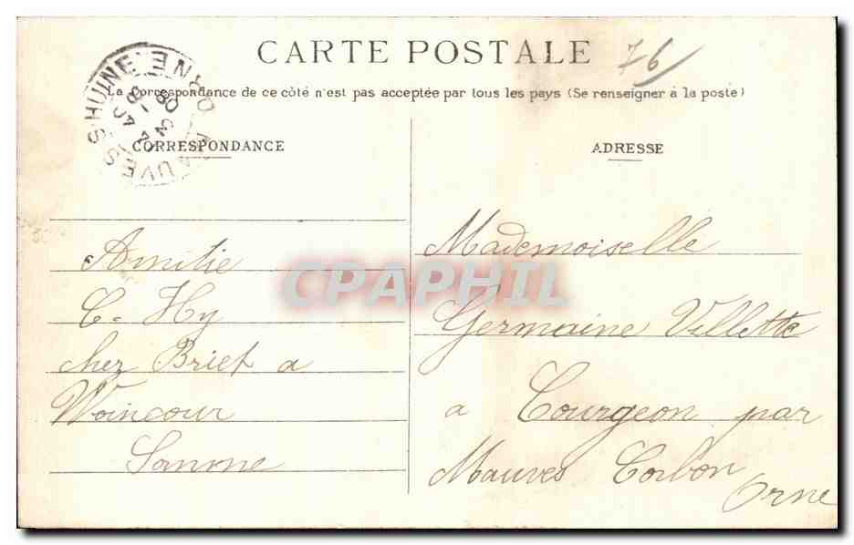 Le Treport - Les Villas de la Plage et les Falaises - CPA  — Rückseite