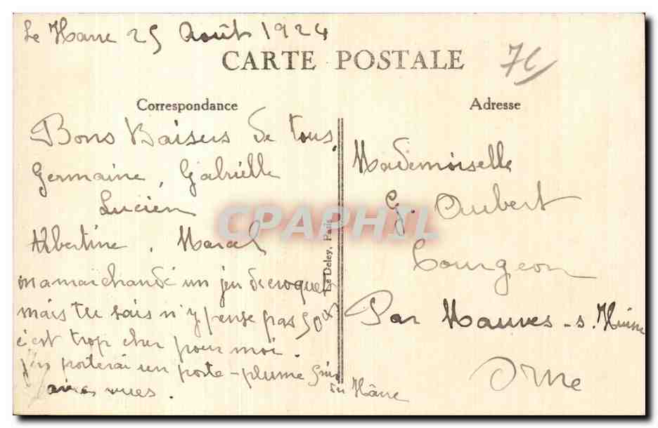 Le Havre - Souvenir - rose - voilier - CPA  — Rückseite