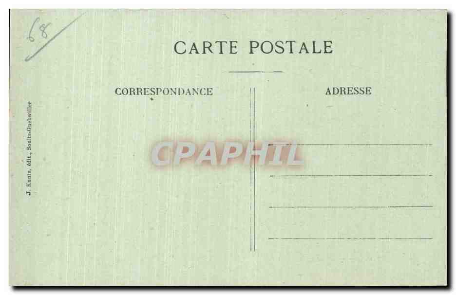 Proximité des lignes française et allemande entre Seppois et Moos (Alsace) — Souvenir de la Grande Guerre — J. Kunta, éditeurs, Soultz-sous-Forêts — Achterkant