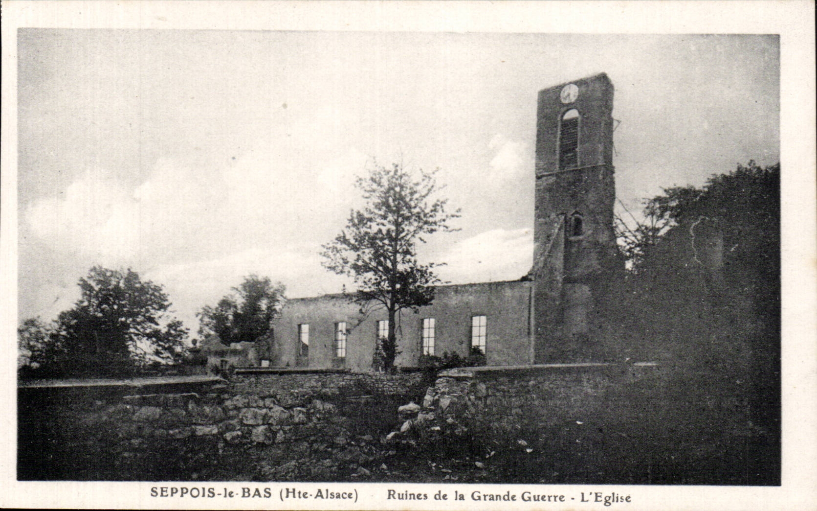 SEPPPOIS-le-BAS (Hte-Alsace) — Ruines de la Grande Guerre — L'Église