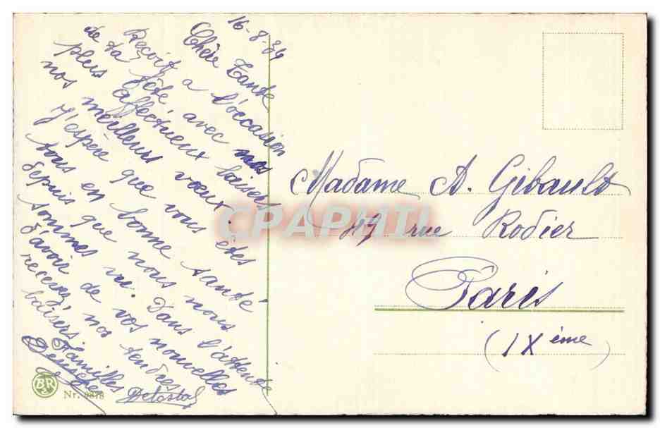 Fleurs Oeillet - Carnation - Bonne Fete - CPA  — Verso