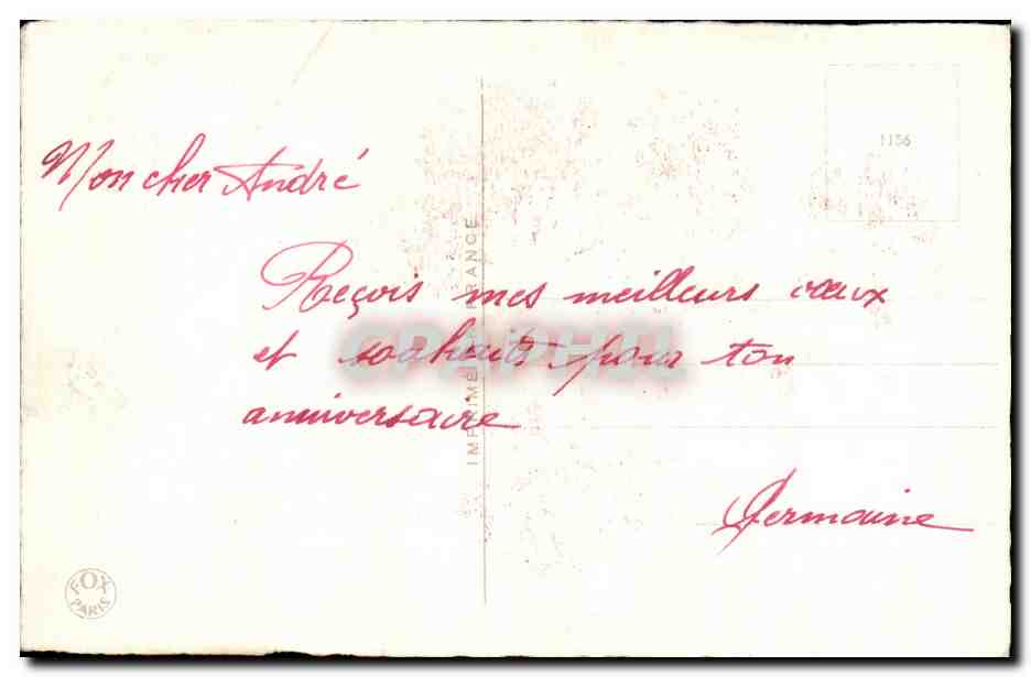 Fleurs Oeillet - Carnation - Heureux Anniversaire - CPA  — Verso