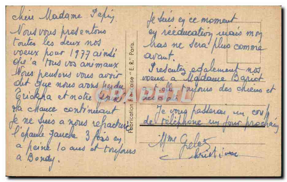 Fleurs Oeillet - Carnation - Bonne Annee - CPA  — Verso