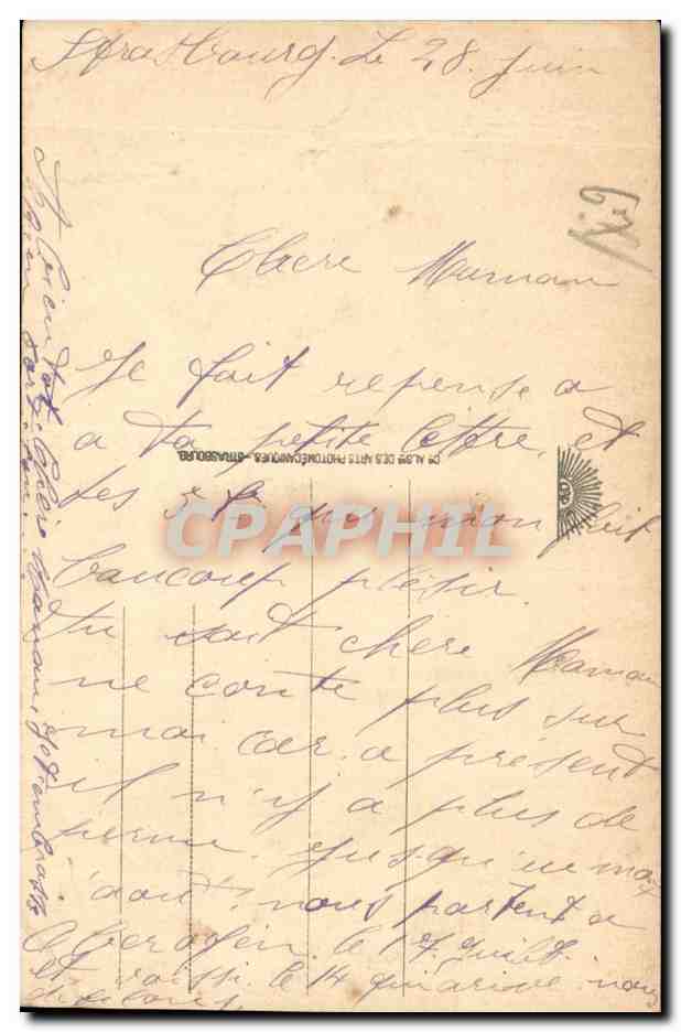 Folklore - Costumes - Alsace - CPA — Verso