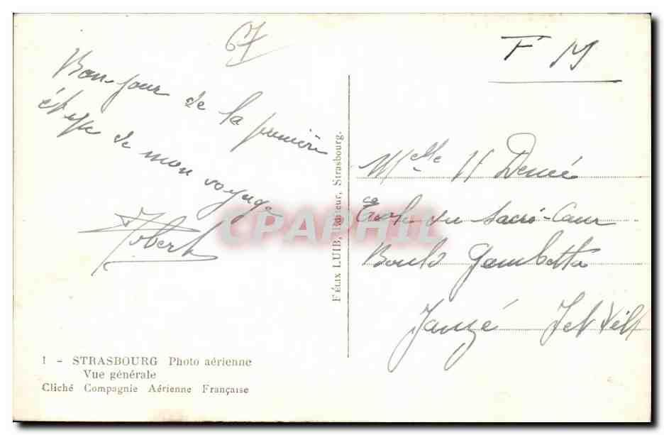 Strasbourg - Vue Generale - CPA — Verso