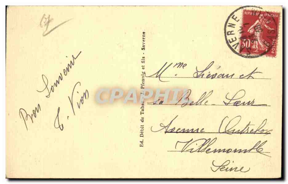 Saverne - Vieille Maison - La Grande Rue - CPA — Rückseite