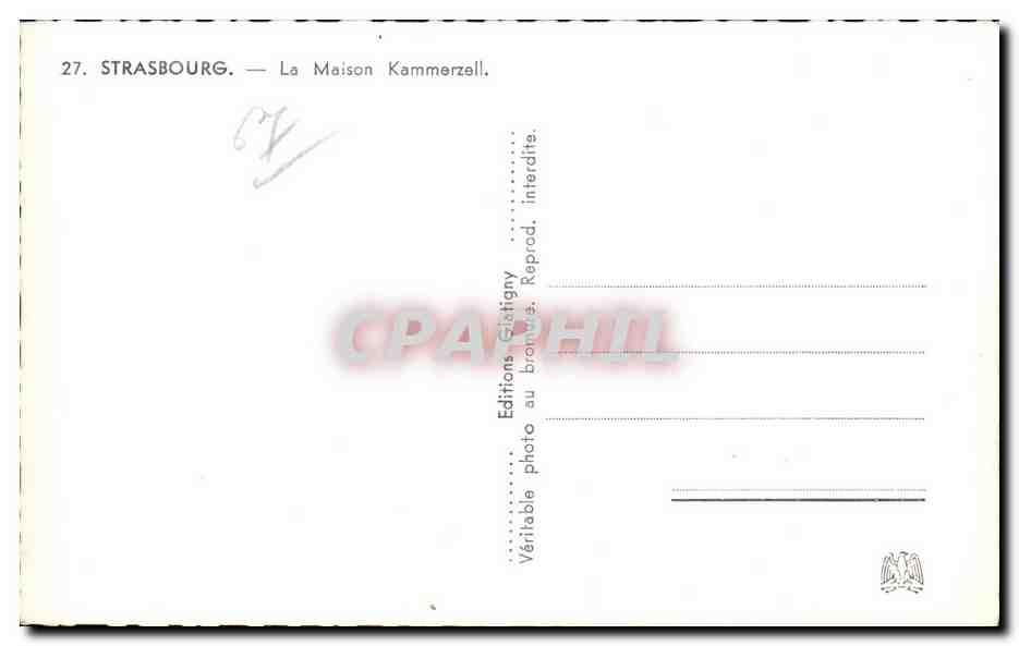 Strasbourg - La Maison Kammerzell - CPA — Verso