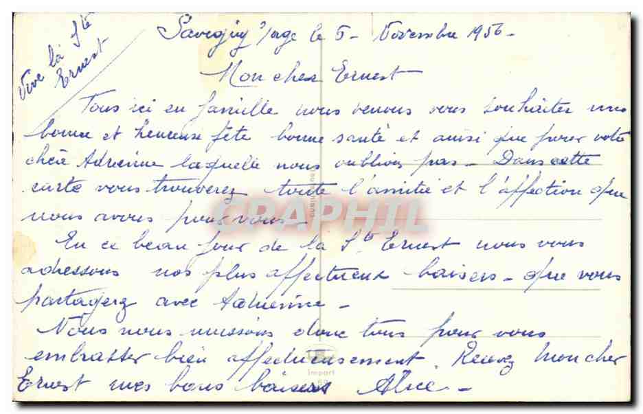 Fleurs Oiellet - Carnation - bonne fete - CPA  — Verso