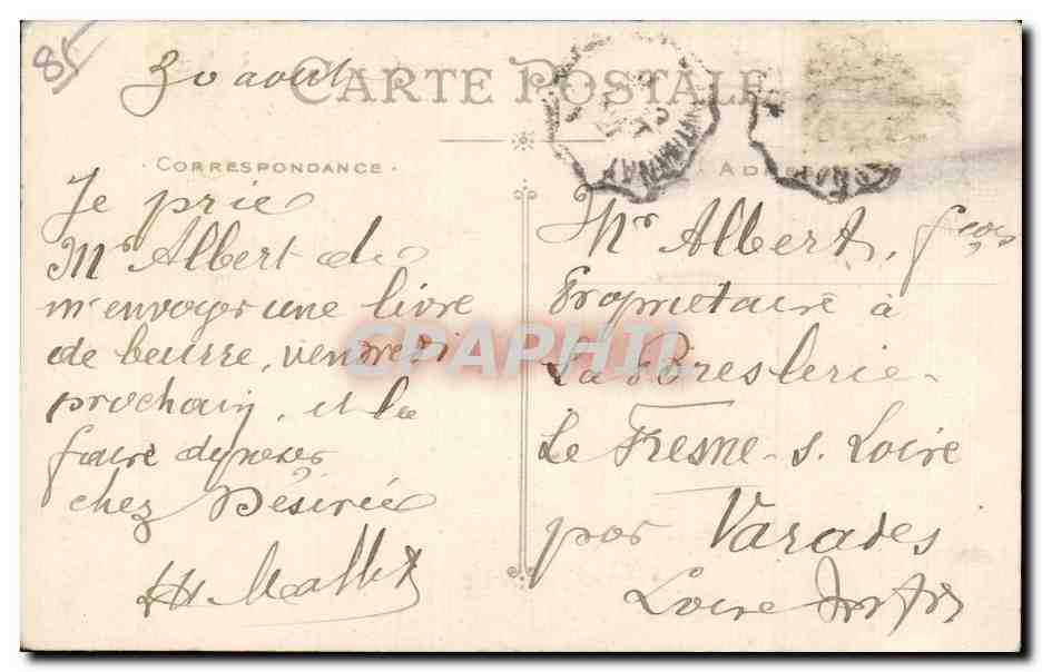 Folklore - Costumes - Alsace - Femme Sablaise Etude de coiffe - CPA  — Verso