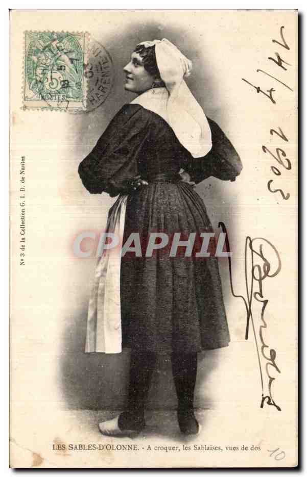 Folklore - Costumes - Les Sables d Olonne - a croquer - CPA 