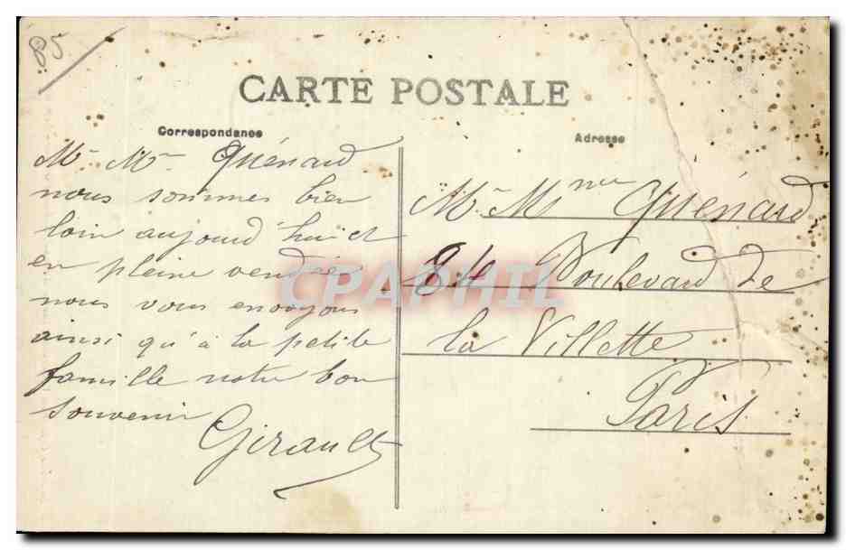 Folklore - Costumes - Les Sables d Olonne - Sablaise - CPA — Rückseite