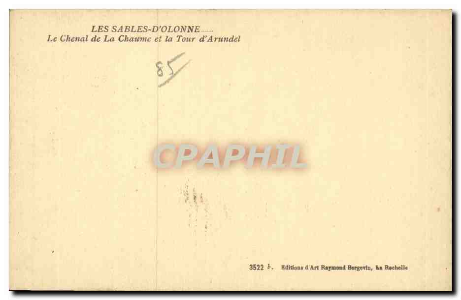 Les Sables d Olonne - Le Chenal de la Chaume et la Tour d Arundel - CPA — Rückseite