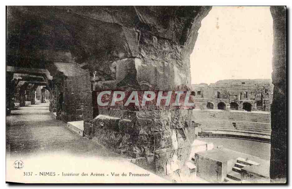 Nîmes - Intérieur des Arènes - Vue du Promenoir