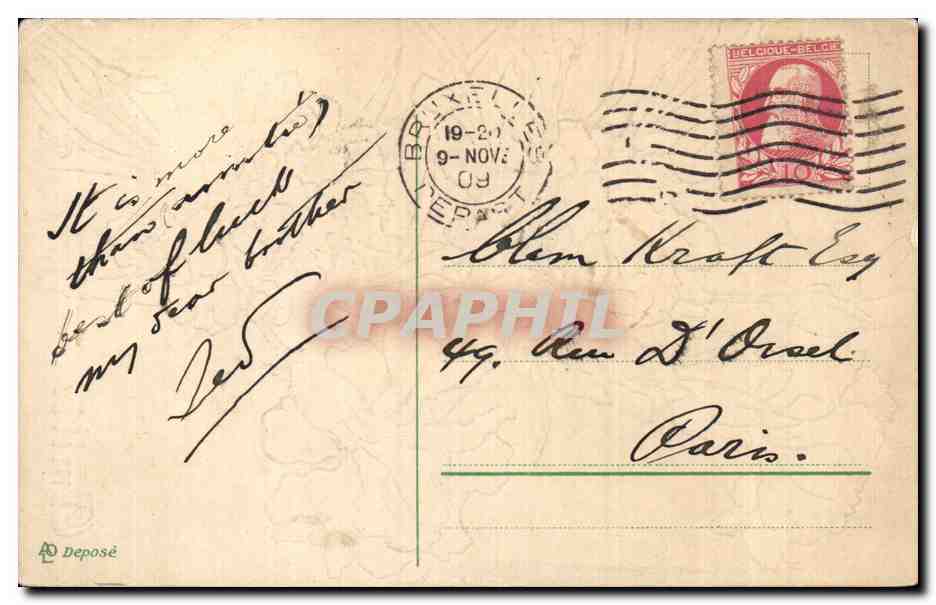 CPA Fantaisie Fleurs Amitie  — Verso