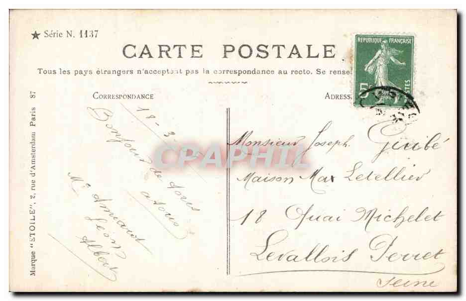 CPA Fantaisie Fleurs Heureuse fete — Rückseite