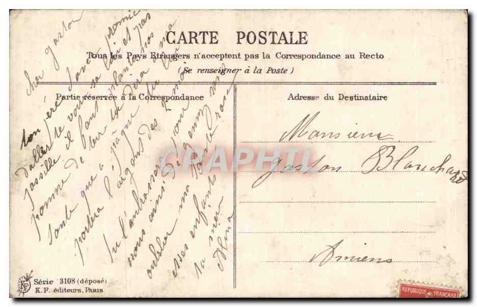 CPA Fantaisie Fleurs Muguet Colombe Souvenir affectueux — Rückseite