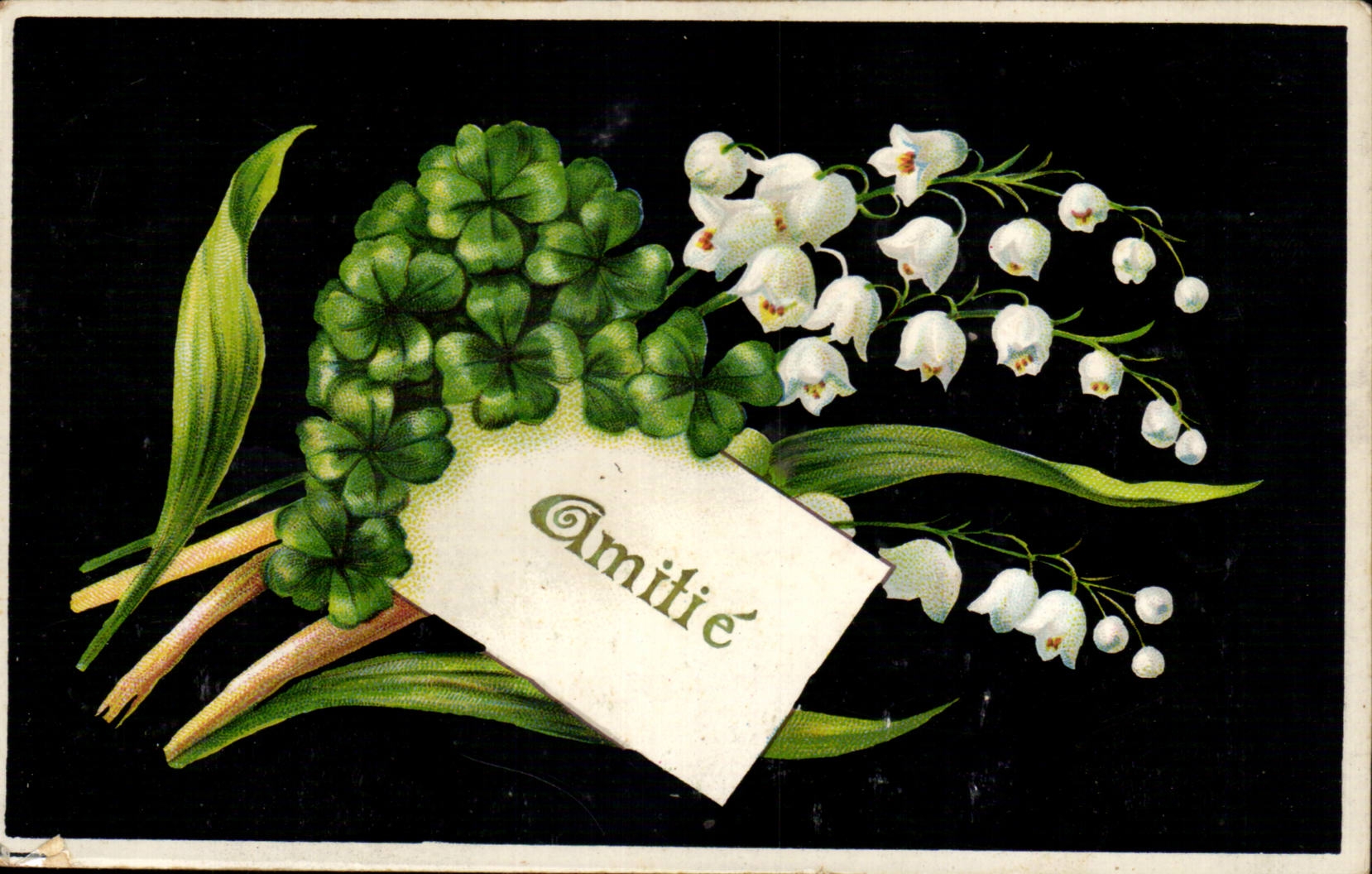 CPA Fantaisie Fleurs Muguet Amitie