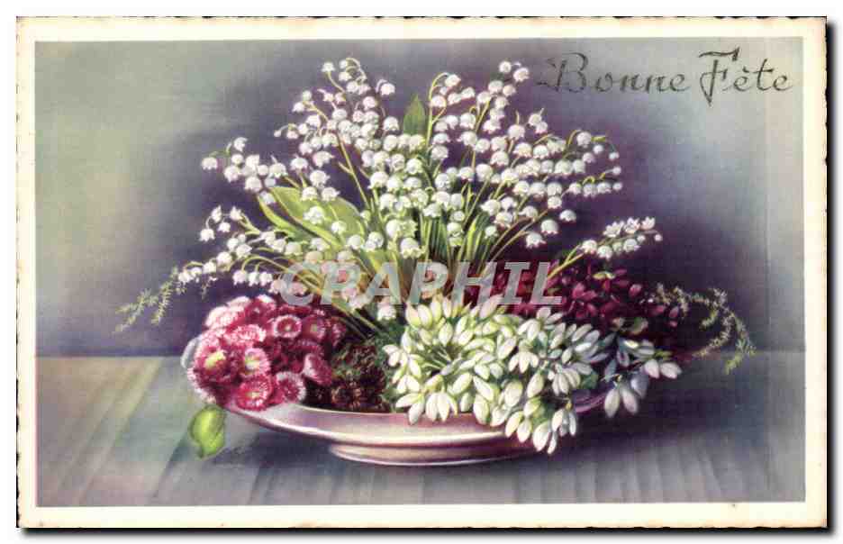 CPA Fantaisie Fleurs Muguet Bonne fete