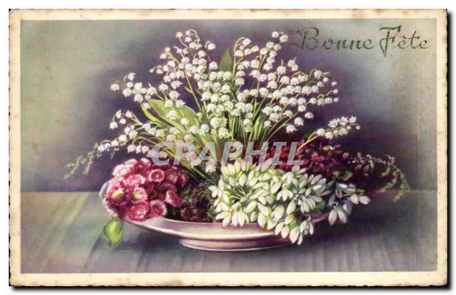 CPA Fantaisie Fleurs Muguet Bonne fete