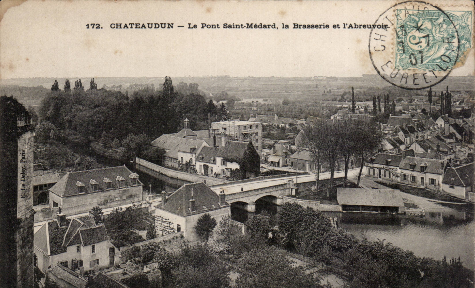 Châteaudun — Le Pont Saint-Médard, la Brasserie et l'Abreuvoir — Éd. Le Doley, Paris, n°172