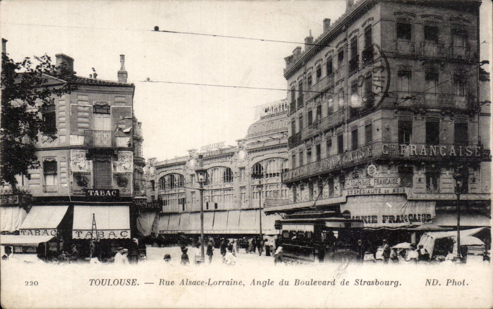 CPA Toulouse Rue Alsace Lorraine Angle du boulevard de Strasbourg