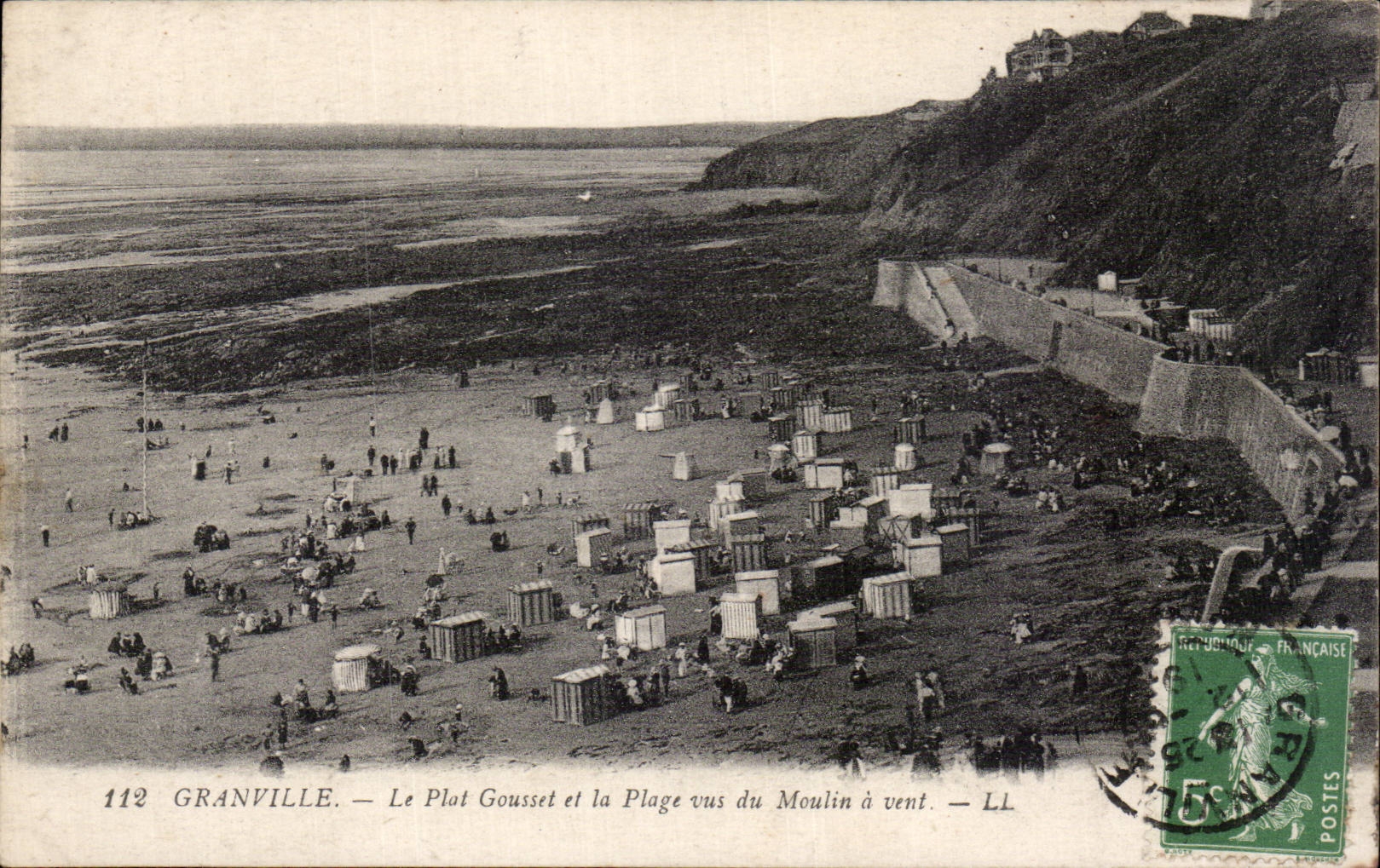 CPA Granville Le plat Gousset et la plage vus du moulin a vent